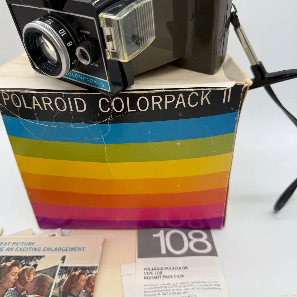 Vintage Polaroid Colorpack II Land Camera with Original Box Manual retro tech